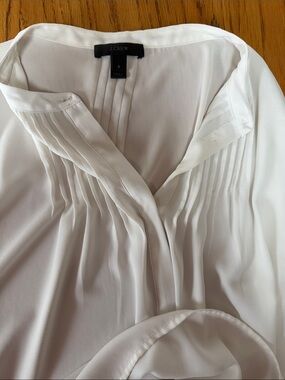 J. Crew Pintuck Pleated V-Neck Blouse